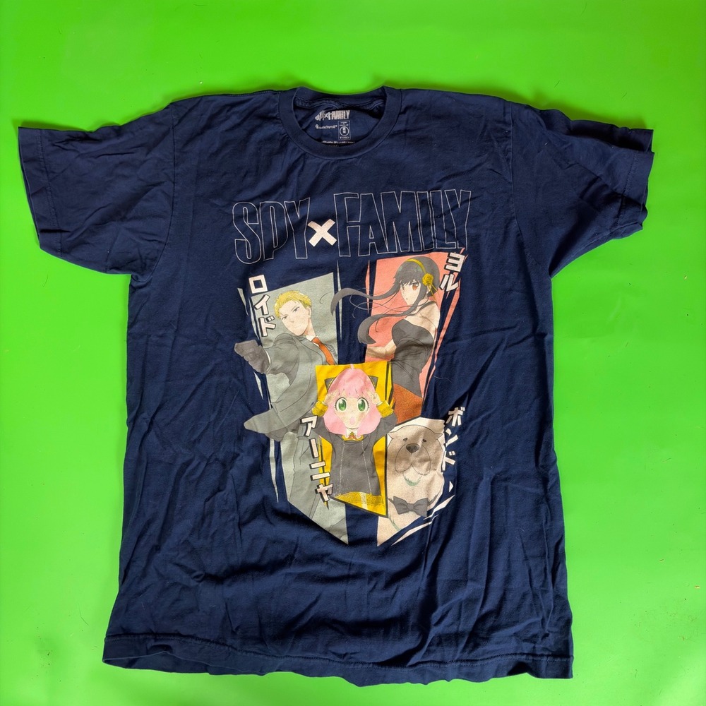Spy x Family Graphic T-Shirt Mens L Blue Anime Crunchyroll Tee Official TOHO JP